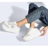 imageLUCKY STEP Womens Platform Chunky Sneakers Fashion Star Glitter Sparkly Wedge Walking Shoes High Heel Casual Shiny Thick Sole FootwearWhiteSilver