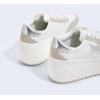 imageLUCKY STEP Womens Platform Chunky Sneakers Fashion Star Glitter Sparkly Wedge Walking Shoes High Heel Casual Shiny Thick Sole FootwearWhiteSilver