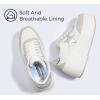 imageLUCKY STEP Womens Platform Chunky Sneakers Fashion Star Glitter Sparkly Wedge Walking Shoes High Heel Casual Shiny Thick Sole FootwearWhiteSilver