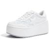 imageLUCKY STEP Womens Platform Chunky Sneakers Fashion Star Glitter Sparkly Wedge Walking Shoes High Heel Casual Shiny Thick Sole FootwearWhite Glitter