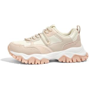 imageLUCKY STEP Womens Chunky Sneakers Fashion Platform Retro Tennis Casual Classic Cute Dad AntiSlip Stylish Walking Sport ShoesBeige