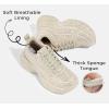 imageLUCKY STEP Rhinestone Chunky Sneakers for Women Fashion Platform Sparkly Dad Casual Shoes Lightweight Tennis Walking Sport FootwearBeige