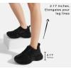 imageLUCKY STEP Rhinestone Chunky Sneakers for Women Fashion Platform Sparkly Dad Casual Shoes Lightweight Tennis Walking Sport FootwearBlack