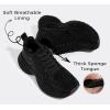 imageLUCKY STEP Rhinestone Chunky Sneakers for Women Fashion Platform Sparkly Dad Casual Shoes Lightweight Tennis Walking Sport FootwearBlack