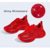 imageLUCKY STEP Rhinestone Chunky Sneakers for Women Fashion Platform Sparkly Dad Casual Shoes Lightweight Tennis Walking Sport FootwearRed