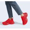 imageLUCKY STEP Rhinestone Chunky Sneakers for Women Fashion Platform Sparkly Dad Casual Shoes Lightweight Tennis Walking Sport FootwearRed