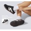 imageLUCKY STEP Women Classic Retro Gum Sole Fashion Sneakers Casual Tennis Skate Shoe Genuine Leather Walking Footwear Anti Slip TrainersBlack