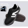 imageLUCKY STEP Women Classic Retro Gum Sole Fashion Sneakers Casual Tennis Skate Shoe Genuine Leather Walking Footwear Anti Slip TrainersBlack