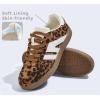 imageLUCKY STEP Women Classic Retro Gum Sole Fashion Sneakers Casual Tennis Skate Shoe Genuine Leather Walking Footwear Anti Slip TrainersLeopard