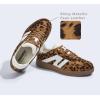 imageLUCKY STEP Women Classic Retro Gum Sole Fashion Sneakers Casual Tennis Skate Shoe Genuine Leather Walking Footwear Anti Slip TrainersLeopard