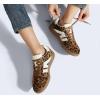 imageLUCKY STEP Women Classic Retro Gum Sole Fashion Sneakers Casual Tennis Skate Shoe Genuine Leather Walking Footwear Anti Slip TrainersLeopard