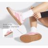 imageLUCKY STEP Women Classic Retro Gum Sole Fashion Sneakers Casual Tennis Skate Shoe Genuine Leather Walking Footwear Anti Slip TrainersPink
