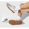 imageLUCKY STEP Women Classic Retro Gum Sole Fashion Sneakers Casual Tennis Skate Shoe Genuine Leather Walking Footwear Anti Slip TrainersSilver
