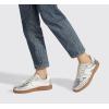 imageLUCKY STEP Women Classic Retro Gum Sole Fashion Sneakers Casual Tennis Skate Shoe Genuine Leather Walking Footwear Anti Slip TrainersSilver