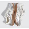 imageLUCKY STEP Women Classic Retro Gum Sole Fashion Sneakers Casual Tennis Skate Shoe Genuine Leather Walking Footwear Anti Slip TrainersSilver