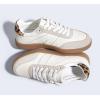 imageLUCKY STEP Women Classic Retro Gum Sole Fashion Sneakers Casual Tennis Skate Shoe Genuine Leather Walking Footwear Anti Slip TrainersWhiteBeige