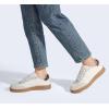imageLUCKY STEP Women Classic Retro Gum Sole Fashion Sneakers Casual Tennis Skate Shoe Genuine Leather Walking Footwear Anti Slip TrainersWhiteBeige