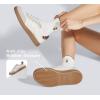 imageLUCKY STEP Women Classic Retro Gum Sole Fashion Sneakers Casual Tennis Skate Shoe Genuine Leather Walking Footwear Anti Slip TrainersWhiteBeige