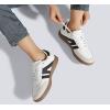 imageLUCKY STEP Women Classic Retro Gum Sole Fashion Sneakers Casual Tennis Skate Shoe Genuine Leather Walking Footwear Anti Slip TrainersWhiteBlack