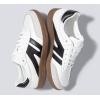 imageLUCKY STEP Women Classic Retro Gum Sole Fashion Sneakers Casual Tennis Skate Shoe Genuine Leather Walking Footwear Anti Slip TrainersWhiteBlack