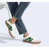 imageLUCKY STEP Women Classic Retro Gum Sole Fashion Sneakers Casual Tennis Skate Shoe Genuine Leather Walking Footwear Anti Slip TrainersWhiteGreen
