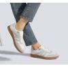 imageLUCKY STEP Women Classic Retro Gum Sole Fashion Sneakers Casual Tennis Skate Shoe Genuine Leather Walking Footwear Anti Slip TrainersWhiteGrey