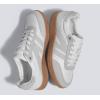 imageLUCKY STEP Women Classic Retro Gum Sole Fashion Sneakers Casual Tennis Skate Shoe Genuine Leather Walking Footwear Anti Slip TrainersWhiteGrey