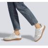 imageLUCKY STEP Women Classic Retro Gum Sole Fashion Sneakers Casual Tennis Skate Shoe Genuine Leather Walking Footwear Anti Slip TrainersWhiteGrey