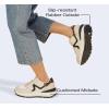 imageLUCKY STEP Womens Retro Fashion Casual Sneakers Colorblock Platform Classic Trendy Trainning AntiSlip Tennis Travel Walking ShoesBeige