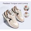 imageLUCKY STEP Womens Retro Fashion Casual Sneakers Colorblock Platform Classic Trendy Trainning AntiSlip Tennis Travel Walking ShoesBeige