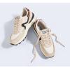 imageLUCKY STEP Womens Retro Fashion Casual Sneakers Colorblock Platform Classic Trendy Trainning AntiSlip Tennis Travel Walking ShoesBeige