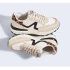 imageLUCKY STEP Womens Retro Fashion Casual Sneakers Colorblock Platform Classic Trendy Trainning AntiSlip Tennis Travel Walking ShoesBeige