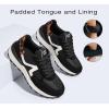 imageLUCKY STEP Womens Retro Fashion Casual Sneakers Colorblock Platform Classic Trendy Trainning AntiSlip Tennis Travel Walking ShoesBlack