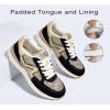 imageLUCKY STEP Womens Retro Fashion Casual Sneakers Colorblock Platform Classic Trendy Trainning AntiSlip Tennis Travel Walking ShoesGoldBlack