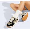 imageLUCKY STEP Womens Retro Fashion Casual Sneakers Colorblock Platform Classic Trendy Trainning AntiSlip Tennis Travel Walking ShoesGoldBlack