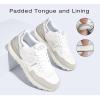 imageLUCKY STEP Womens Retro Fashion Casual Sneakers Colorblock Platform Classic Trendy Trainning AntiSlip Tennis Travel Walking ShoesWhiteSilver