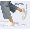 imageLUCKY STEP Womens Retro Fashion Casual Sneakers Colorblock Platform Classic Trendy Trainning AntiSlip Tennis Travel Walking ShoesWhiteSilver
