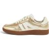imageLUCKY STEP Women Classic Retro Gum Sole Fashion Sneakers Casual Tennis Skate Shoe Genuine Leather Walking Footwear Anti Slip TrainersGold