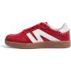 imageLUCKY STEP Women Classic Retro Gum Sole Fashion Sneakers Casual Tennis Skate Shoe Genuine Leather Walking Footwear Anti Slip TrainersRed