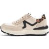 imageLUCKY STEP Womens Retro Fashion Casual Sneakers Colorblock Platform Classic Trendy Trainning AntiSlip Tennis Travel Walking ShoesBeige