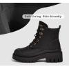imageLUCKY STEP Womens Platform Ankle Boots Zipper Fashion Combat Thick Lug Sole Durable Chunky Wedge Booties ShoesBlack