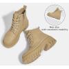 imageLUCKY STEP Womens Platform Ankle Boots Zipper Fashion Combat Thick Lug Sole Durable Chunky Wedge Booties ShoesCamel