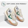 imageLUCKY STEP Womens Platform Tennis Walking Shoe Retro Chunky Casual Breathable Durable Deluxe Fashion Skate SneakerBeigeGreen