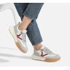 imageLUCKY STEP Womens Platform Tennis Walking Shoe Retro Chunky Casual Breathable Durable Deluxe Fashion Skate SneakerGreyRed
