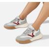 imageLUCKY STEP Womens Platform Tennis Walking Shoe Retro Chunky Casual Breathable Durable Deluxe Fashion Skate SneakerGreyRed
