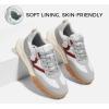 imageLUCKY STEP Womens Platform Tennis Walking Shoe Retro Chunky Casual Breathable Durable Deluxe Fashion Skate SneakerGreyRed