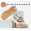 imageLUCKY STEP Womens Platform Tennis Walking Shoe Retro Chunky Casual Breathable Durable Deluxe Fashion Skate SneakerGreyRed