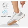 imageLUCKY STEP Womens Platform Tennis Walking Shoe Retro Chunky Casual Breathable Durable Deluxe Fashion Skate SneakerWhite