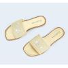 imageLUCKY STEP Womens Rhinestone Flat Sandals Square Open Toe Sparkly Glitter Fashion Braided Slide Sandals SummerGold