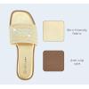 imageLUCKY STEP Womens Rhinestone Flat Sandals Square Open Toe Sparkly Glitter Fashion Braided Slide Sandals SummerGold